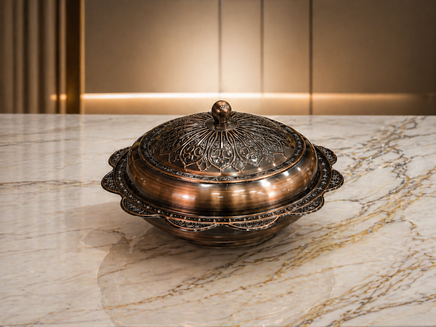 Plat en Cuivre Traditionnel – Élégance Authentique