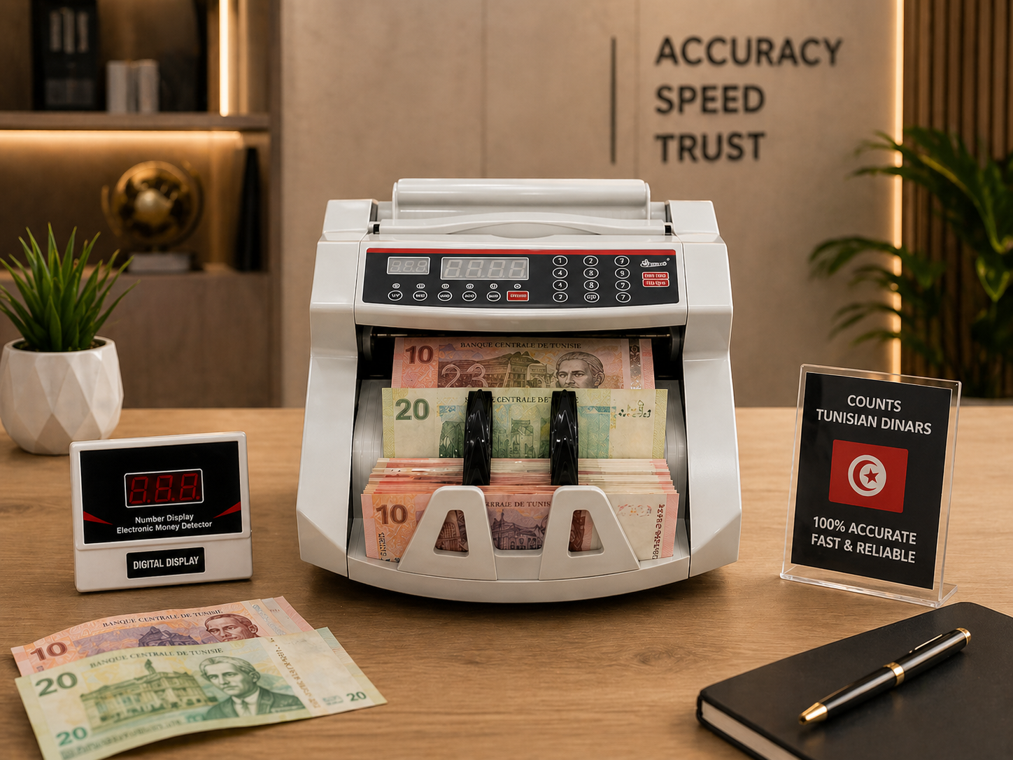 Compteuse d'argent professionnels – Spéciale Dinars Tunisiens 💰