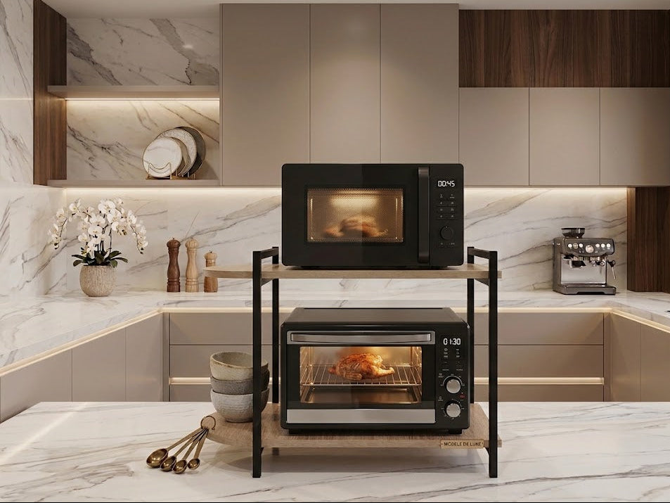 Support micro-ondes haute qualité en acier robuste et design moderne