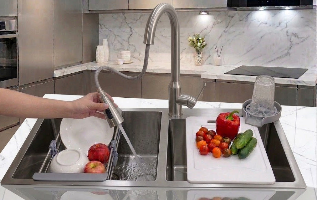 Lavabo de Cuisine Smart Multifonctions en inox – Design Moderne & Praticité Ultime 🚰✨