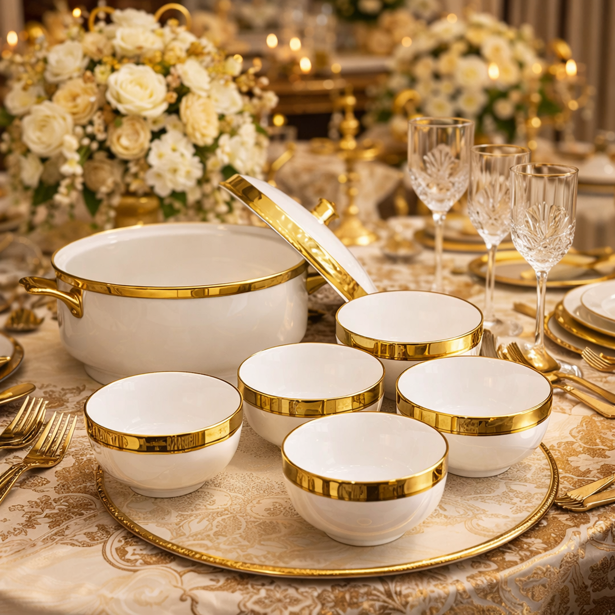 sevice soupe avec support 6pcs