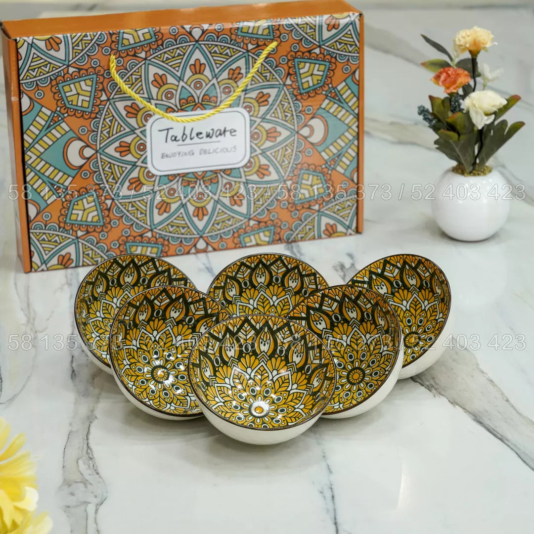 6pcs طقم أوعية مزخرفة