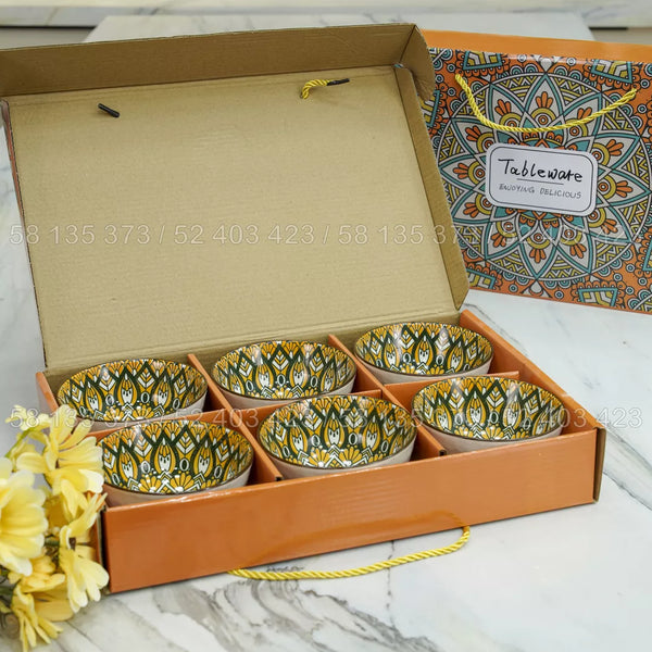 6pcs طقم أوعية مزخرفة