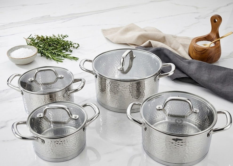 Série Tnajer Inox Martelé 4 Pièces – Qualité Supérieure