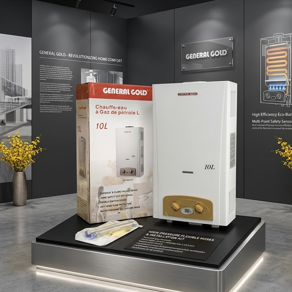 Chauffe-Eau à Gaz 10 Litres General Gold – Performance & Confort Instantané 🔥🚿