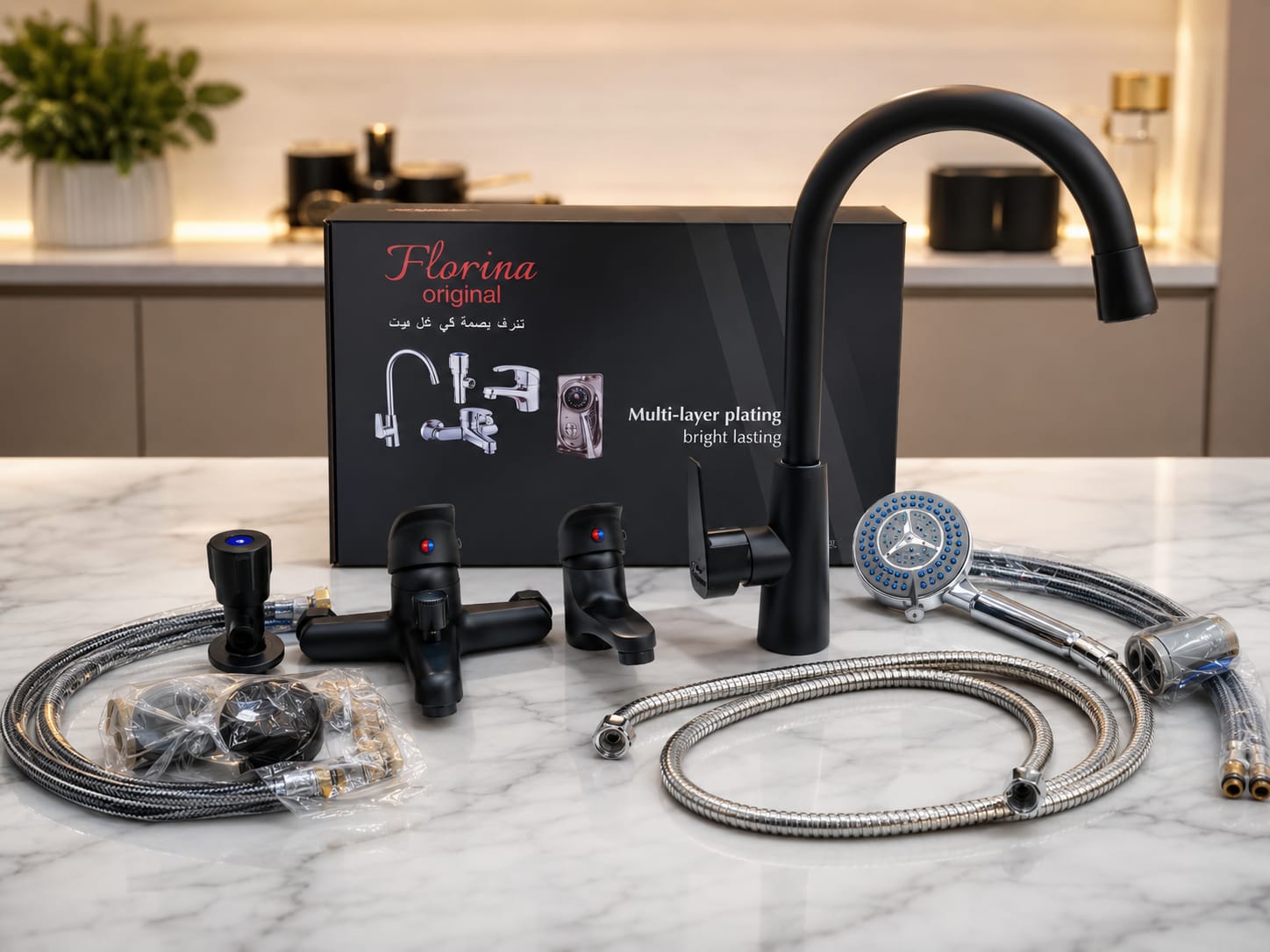 🖤 Pack 5 Robinets Noirs – Élégance & Style Moderne ✨