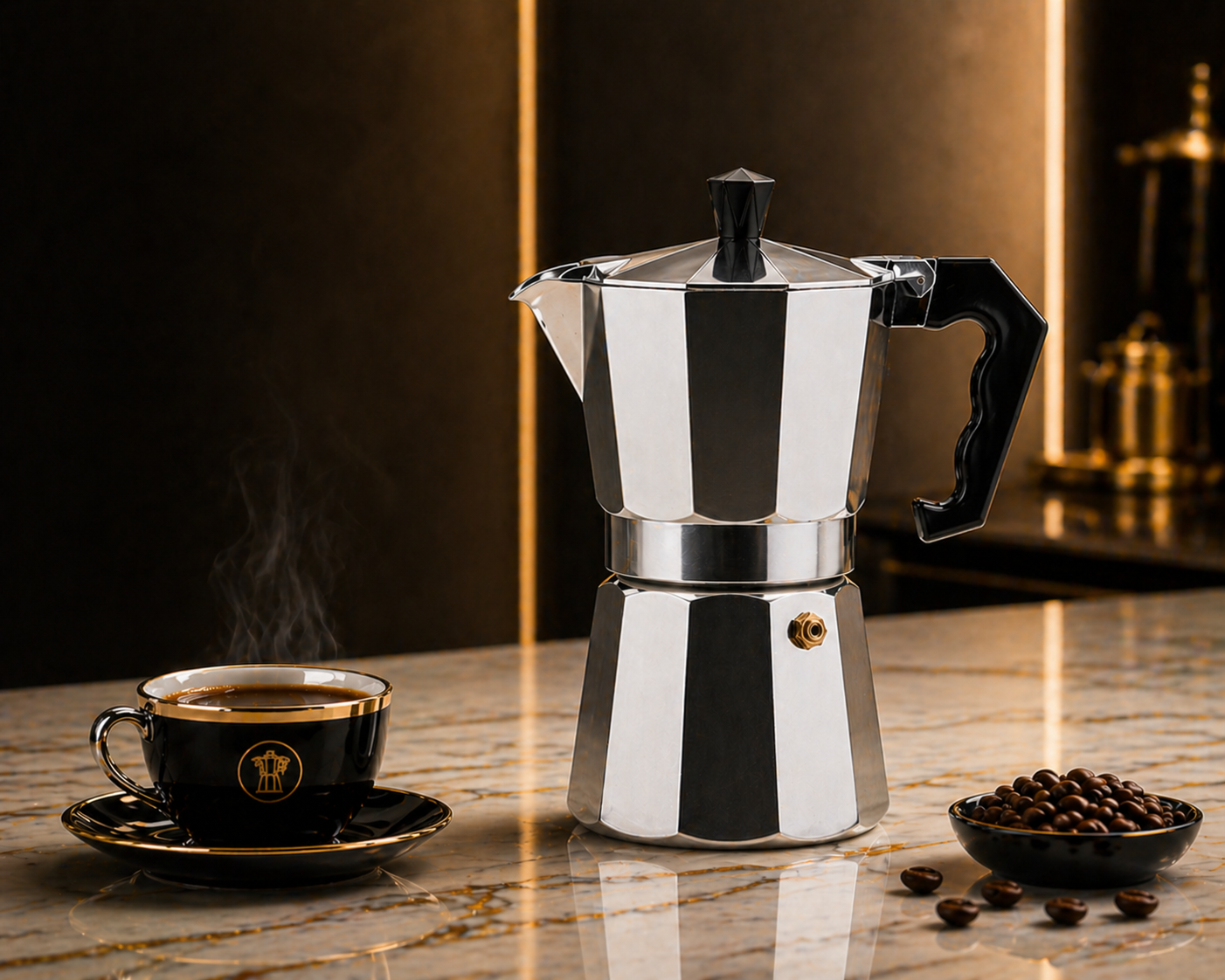 1. Cafetière Moka Moyenne – L’équilibre parfait du goût