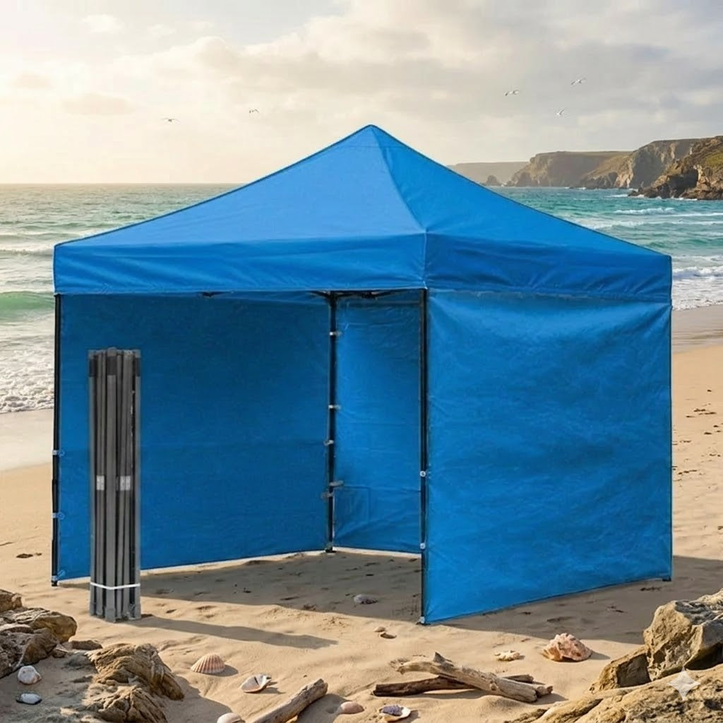 Tente Tonnelle Pliante Rouge 3 × 3 m – Imperméable Avec Parois