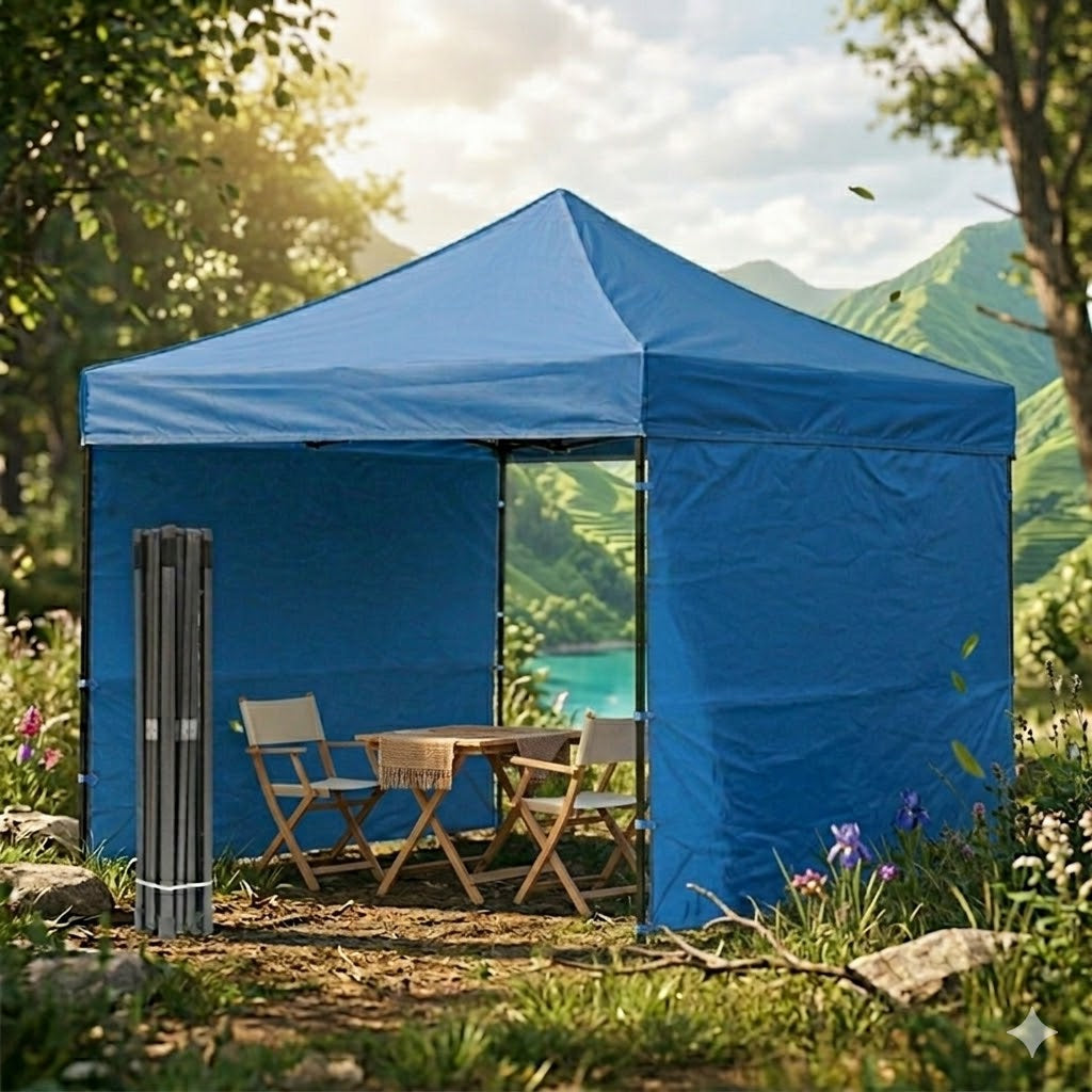 Tente Tonnelle Pliante Rouge 3 × 3 m – Imperméable Avec Parois
