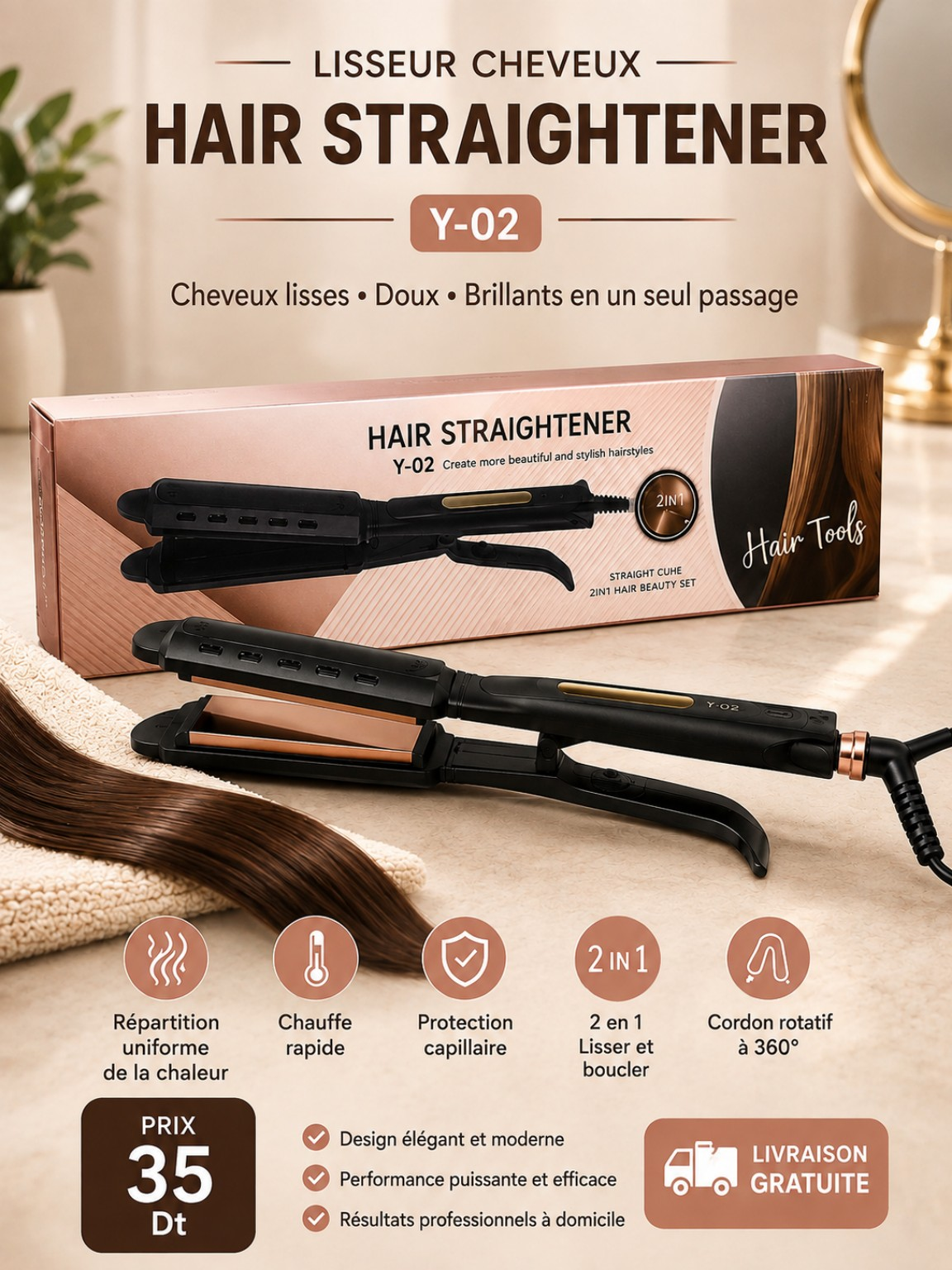 plaque hair STRAIGHTENER 35dt