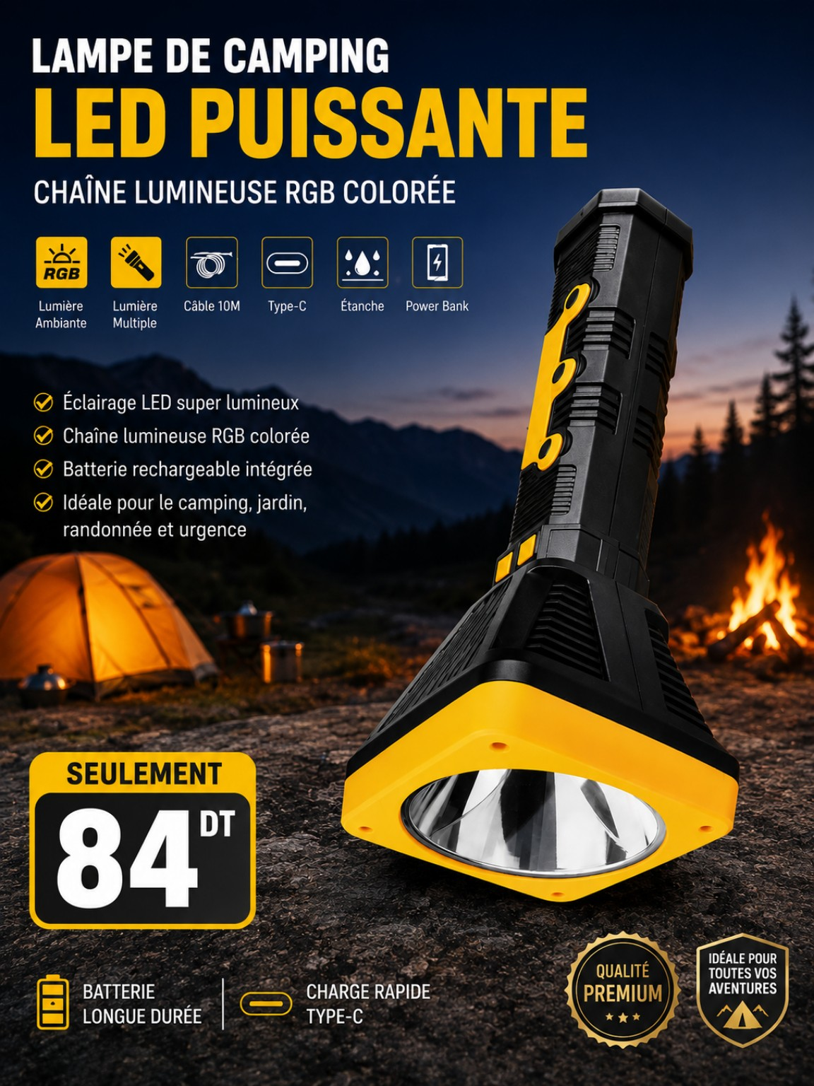 camping projecteur W5188-1 84dt