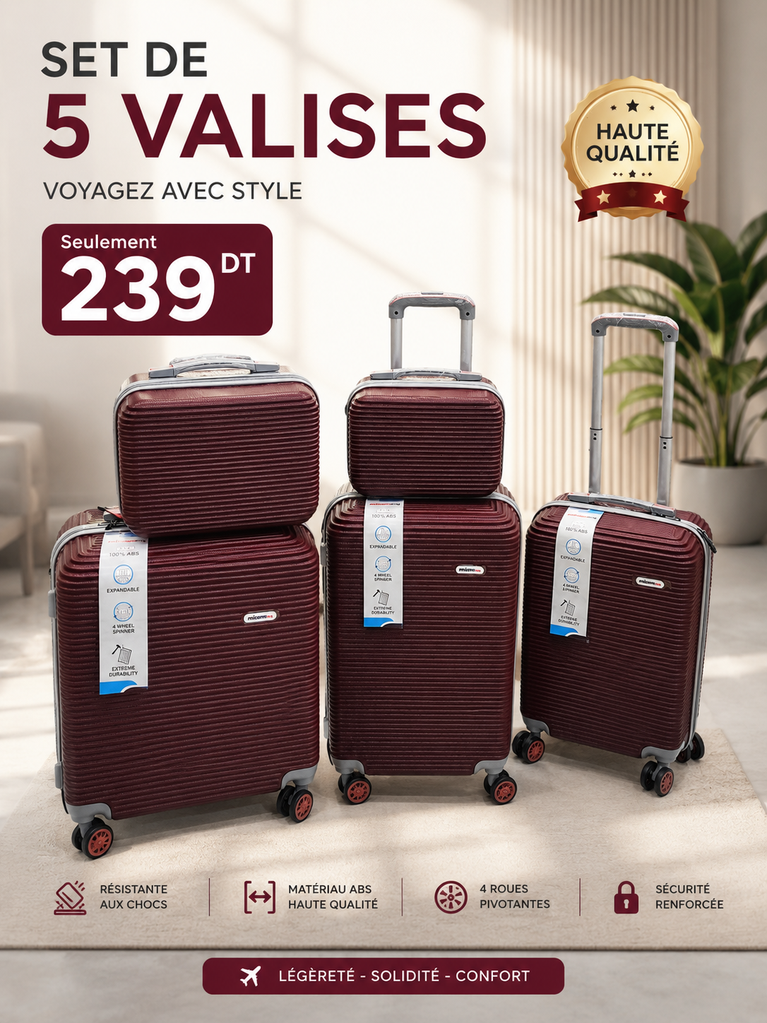 valises 5pieces 239dt