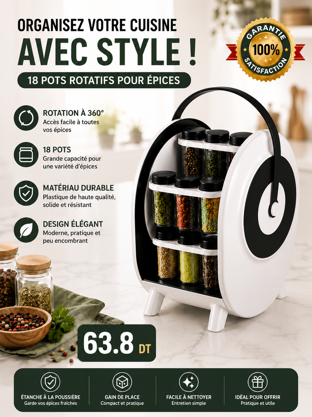 Porte- epices 18 pcs 63.8