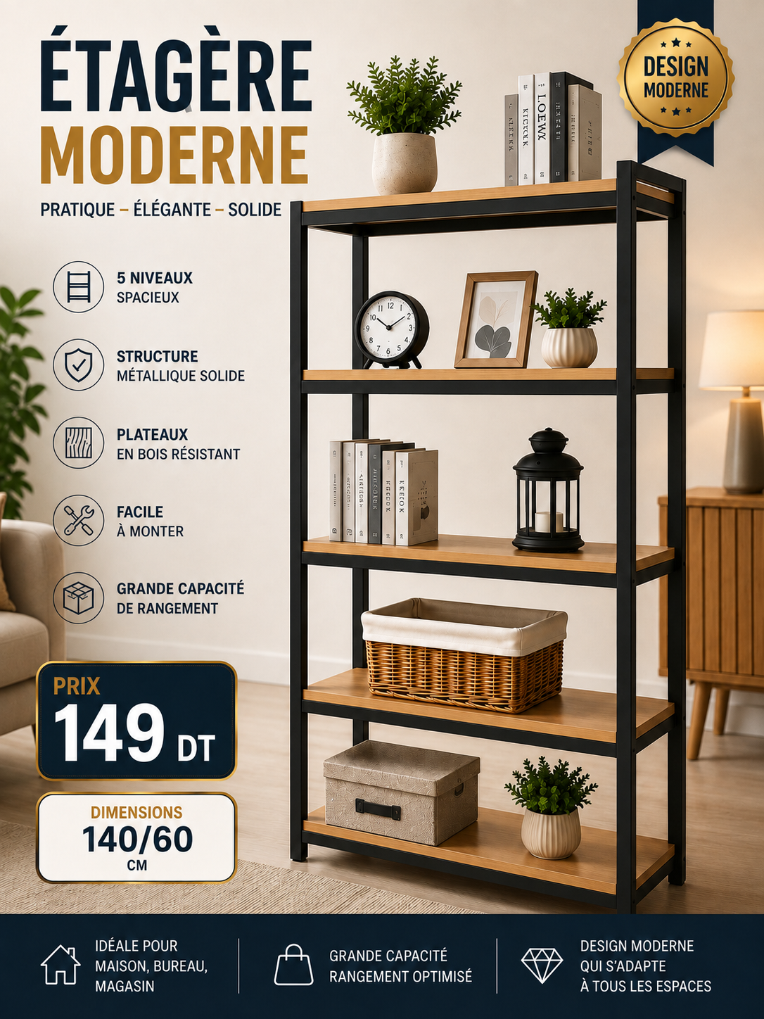 ETAGERE 5 Etages149dt 4 Etages129dt 3 Etages119dt